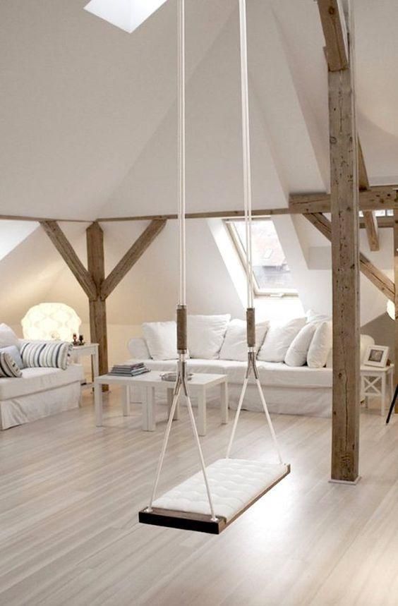 a swing can highlight an attic space and make it more eye-catching
