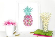 12 such a colorful pineapple art piece can be easily DIYed to add cheer