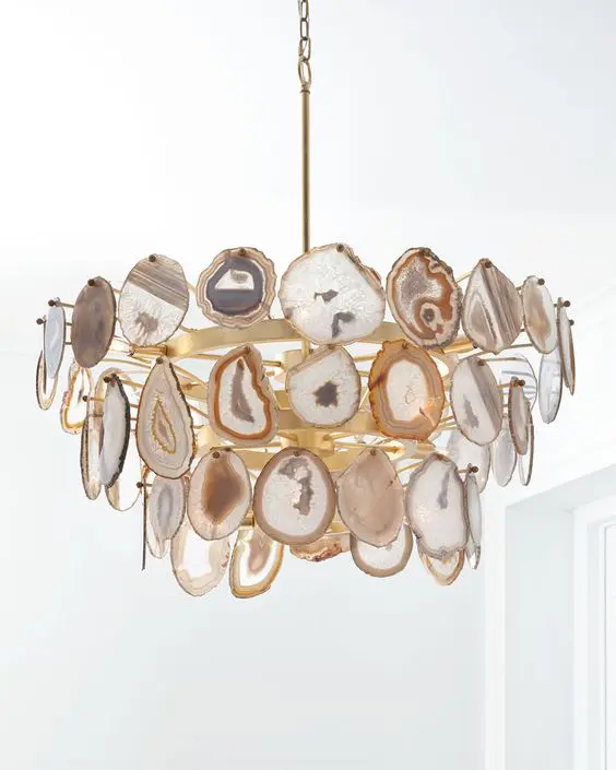 agate slice gilded chandelier is a unique piece to make a statement