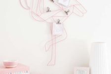 19 flamingo wire wall art for a girl’s home office can be a practical and cute solution