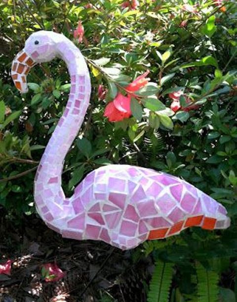a pint mosaic flamingo will be a trendy take on a traditional decoration