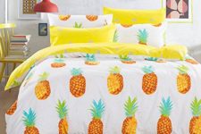 25 bold pineapple duvet and pillows for a summer bedroom