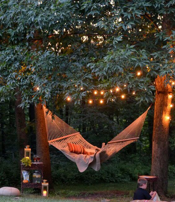 some LEDs over the hammock for a cozy and inviting look