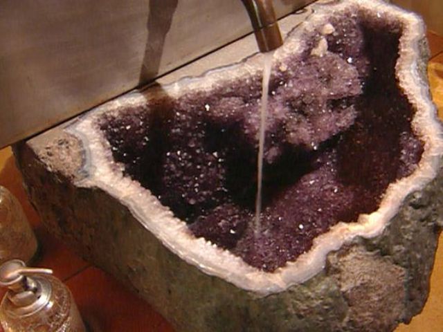 amethyst geode sink for a bathroom just blows the mind away