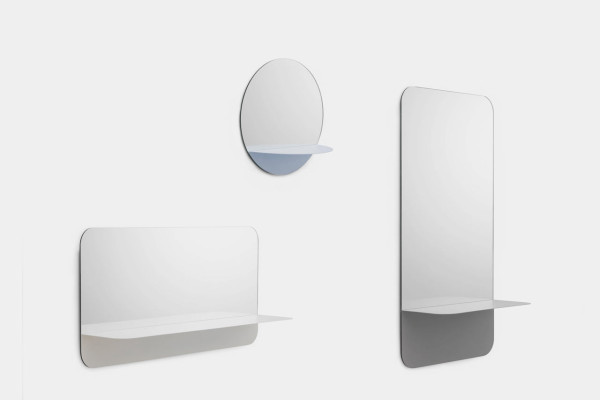 Horizon mirrors with shelves (via design-milk.com)