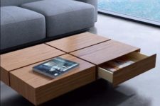 02 a coffee table that features four drawers for storage and a cool laconic look