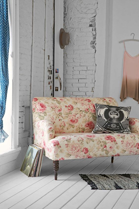 if you want to give your space a girlish feel, there's nothing better than a pink floral print loveseat