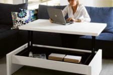 06 a coffee table becomes a desk – no need for a home office