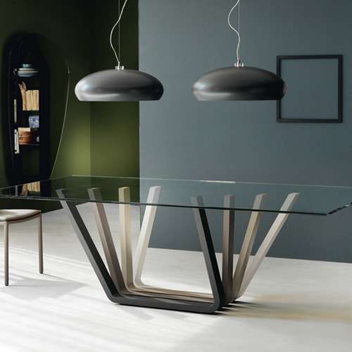 unique dining table with ombre wooden legs for a creative modern look