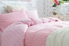 10 pink polka dot bedding and some neutral fabrics for a girl’s space