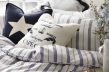 14 a nautical bedding set with stripes, stars and nautical prints
