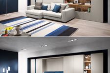 14 a sofa system that can act as a bed allows turning a living room into a bedroom