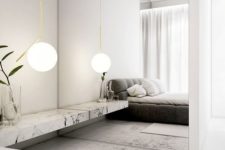 21 a mirror wall is used to make the laconic bedroom more interesting