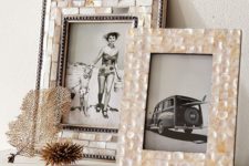 21 picture frames clad with mother oe pearl for a gorgeous refined look