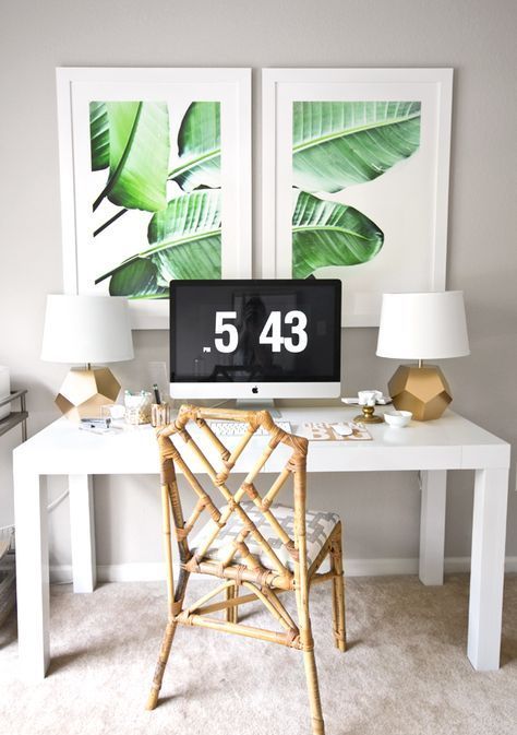 a banana leaf print wall art is an easy way to add a tropical feel to the space