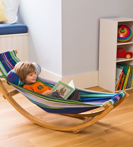 a rocking hammock lounger is a colorful and fun piece, which is great for any kid