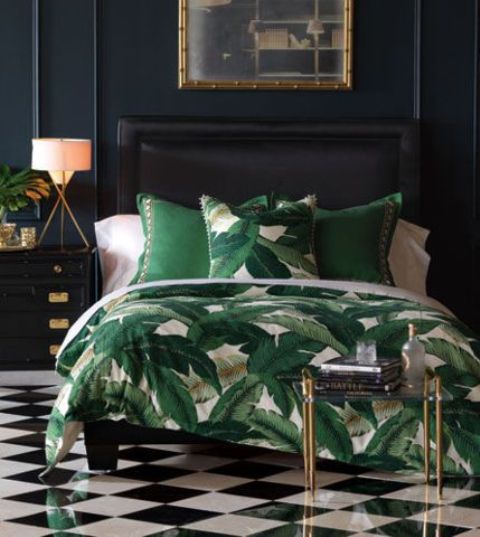 a banana leaf print is amazing for adding a summer or tropical cheer to the space