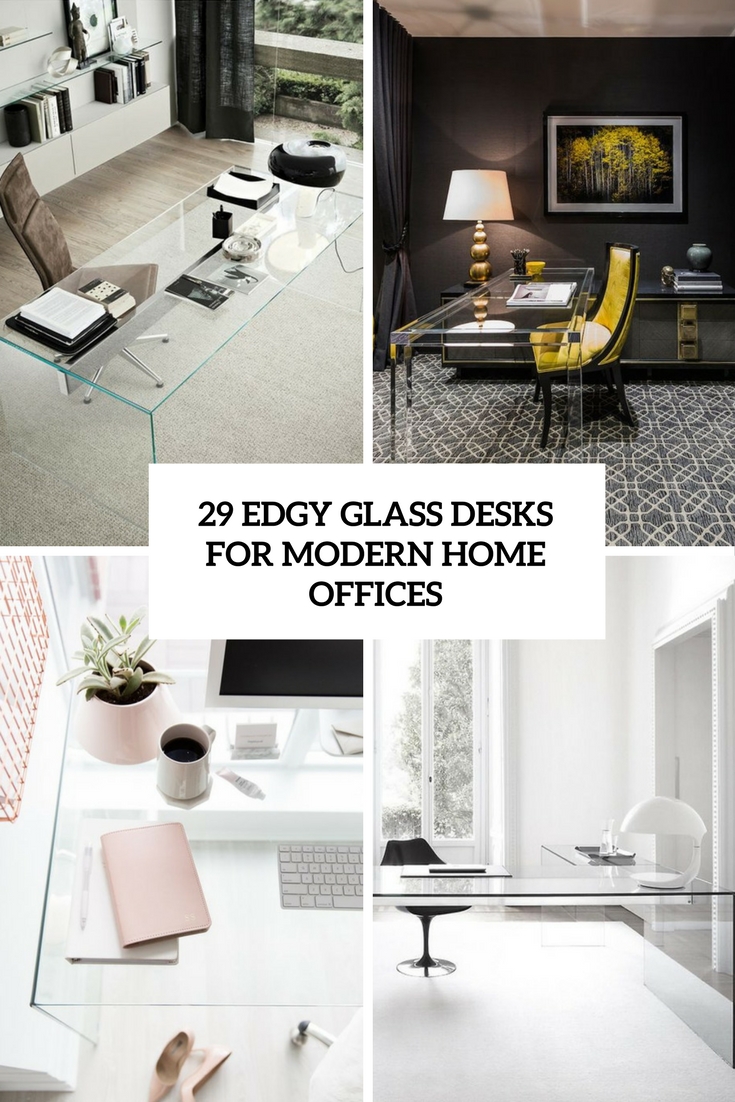edgy glass desks for modenr home offices