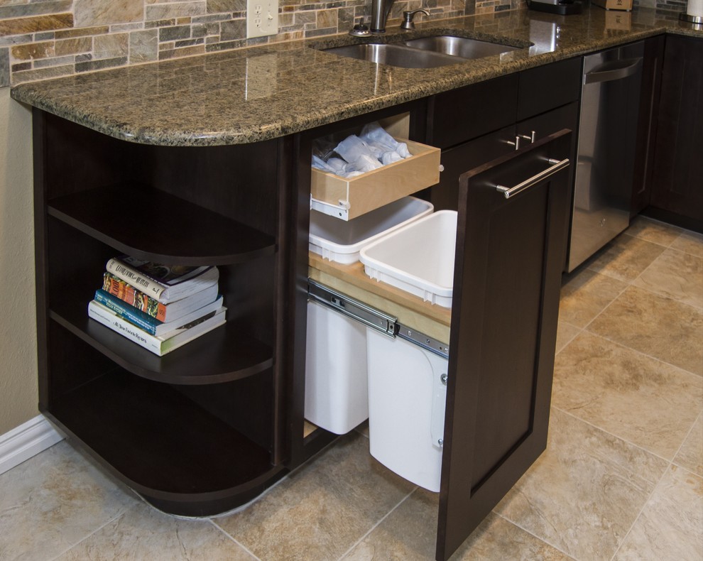store garbage bags close to trash cans by designing smart cabinets