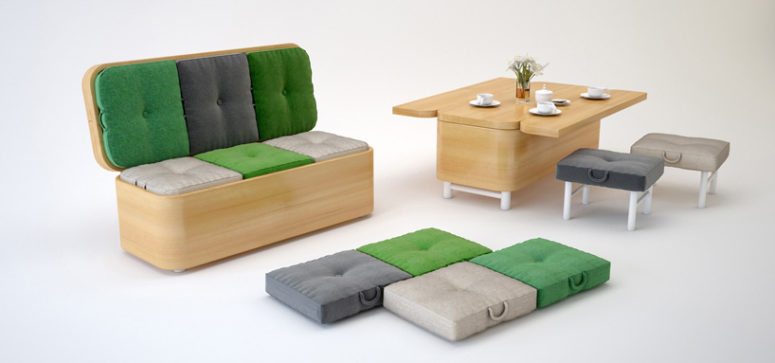 Convertible furniture by Julia Kononenko (via www.designboom.com)