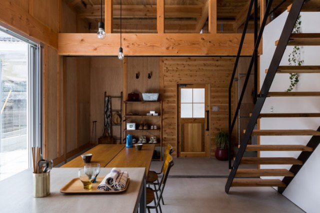 Ishibe House was inspired by warehouses, it's a stylish mix of modern and industrial styles
