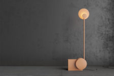 01 RA table lamp is inspired by the sun movements and it interacts with you and inspires you to move, too