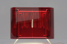 02 Daytime model is made of red acrylic, it can be illuminated at night with a spotlight
