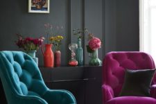velvet chairs to add colorful touches to any interior