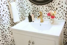 02 dalmatian print wallpaper to make a powder room more eye-catching and glam