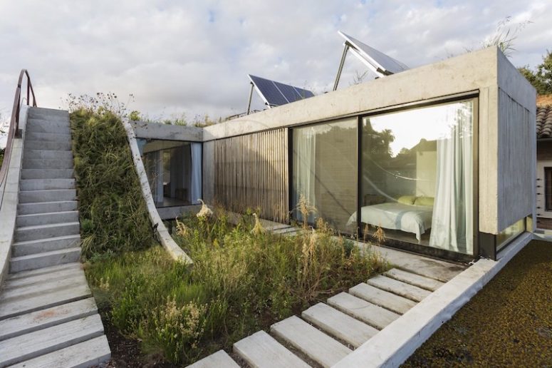 The architecture of the house is shaped by the owner’s passion for landscaping