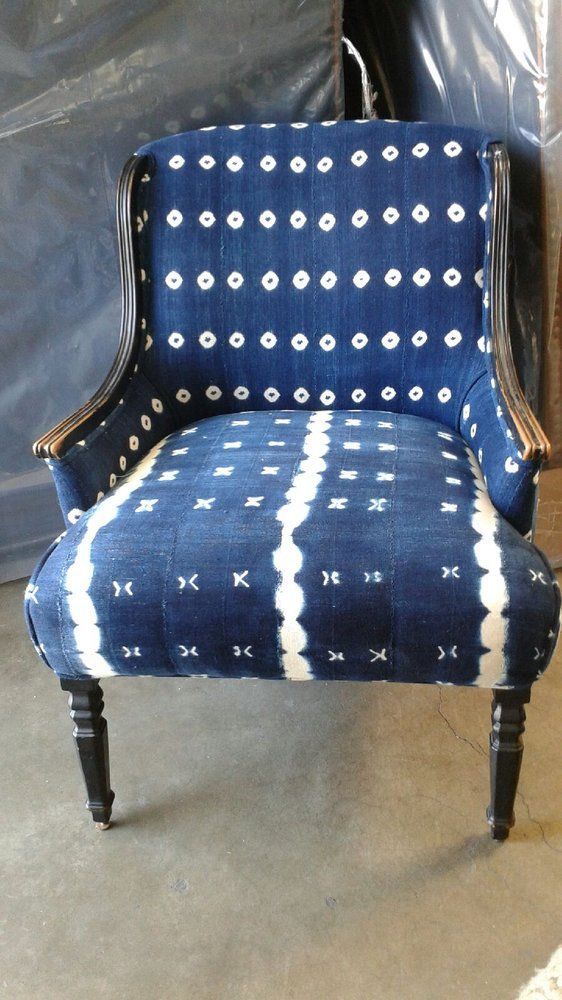 a vintage chair can be made trendy and chic with shibori upholstery