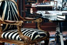 11 a refined vintage armchair with zebra print upholstery