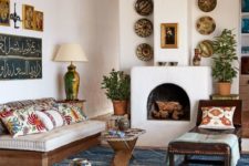 14 wooden furniture with creamy upholstery is traditional for Mediterranean style