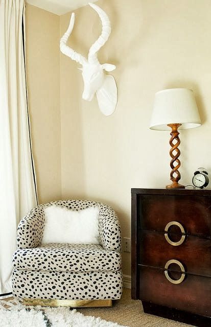 Dalmatian print chair for a glam yet rustic feel in the space