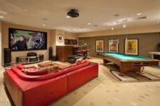 19 a TV watching space and a pool table are enough for a cool mnly party