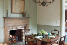 26 an antique fireplace clad with brick and wood and is used for creating a comfy ambience