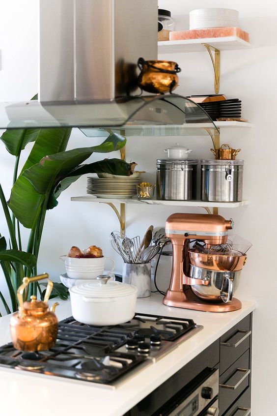 a copper mixer is a timeless and super elegant touch for any kitchen