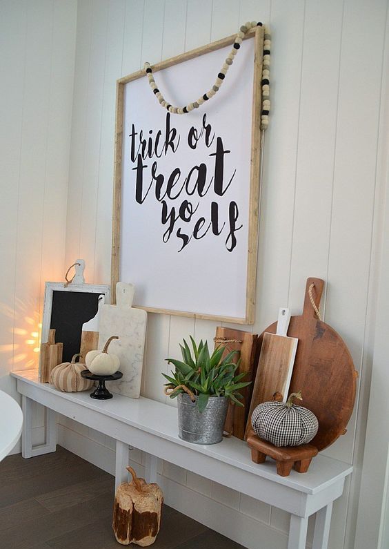 a stylish sign in a wooden frame for a modern or Scandinavian space