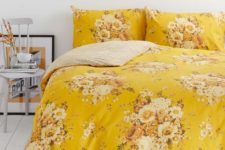 30 yellow floral print bedding will make your bedroom cheerful and gorgeous