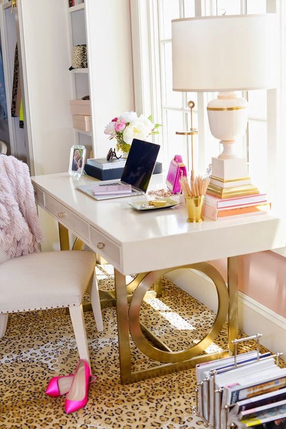 if you have a girlish and glam space, a cheetah print carpet is nice and eye-catchy fit