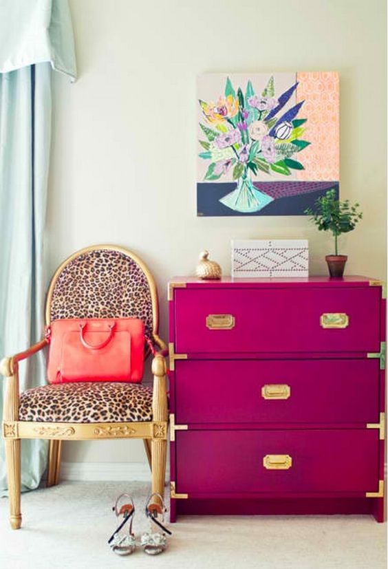 IKEA Rast in hot pink and an animal print chair is ideal for a glam girlish space
