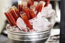 19 Bloody Mary vials of blood for an adult vampire party