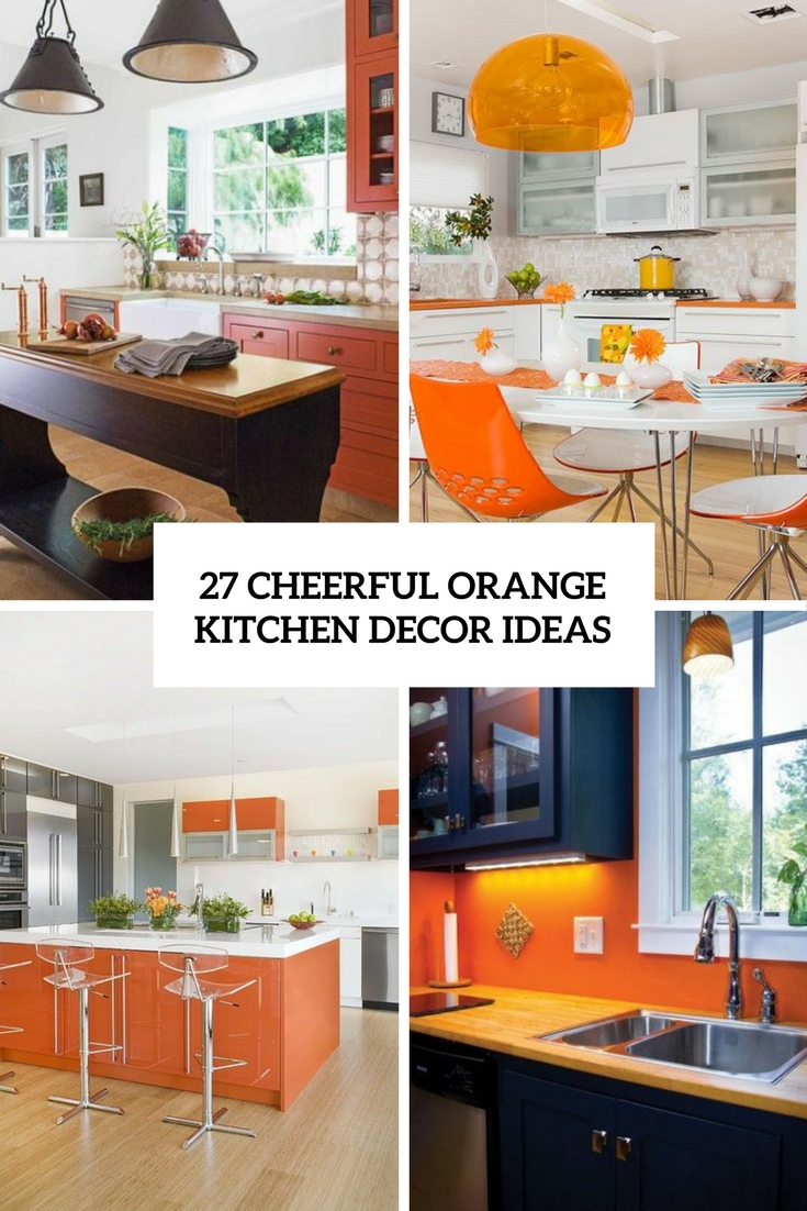 cheerful orange kitchen decor ideas