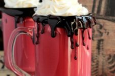 27 vampire hot chocolate with whipped cream
