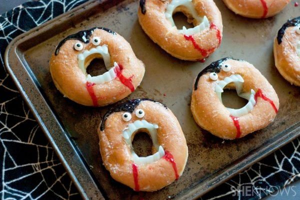 donuts would be perfect treats if they look like vampires