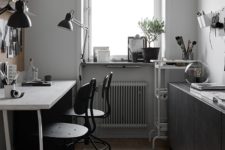 01 This IKEA home office is monochromatic and decorated completely using IKEA items, the space is shared