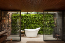 gorgeous indoor living wall in a bathroom