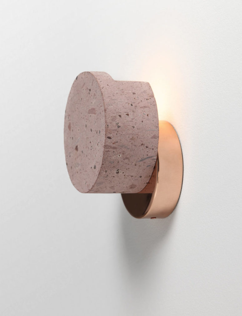 The cantera part rests on the copper part attached to the wall and looks cool