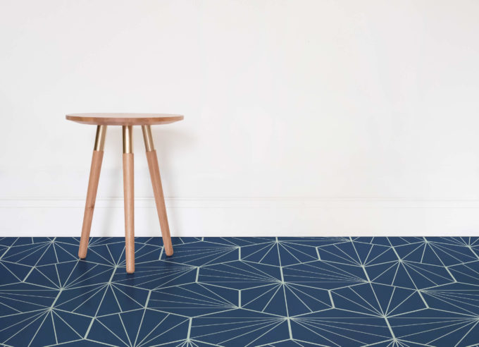 Starburst in navy color reminds of the finest designs and looks of mid-century modern style