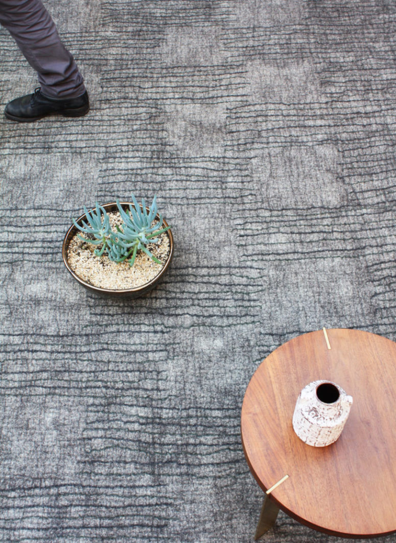 Link is a neutral textural rug that catches an eye with its look